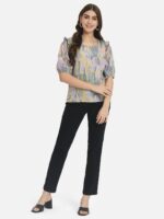 BAESD Multicoloured Print Crepe Top - Image 6