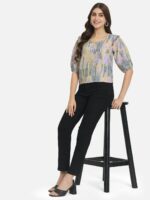 BAESD Multicoloured Print Crepe Top - Image 7