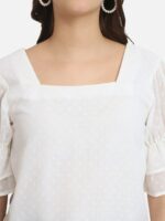 BAESD Self Design Square Neck Bell Sleeves Top - Image 2