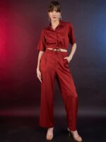 DressBerry Crop Shirt With Flared Trousers Co-Ords - Image 6
