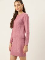 DressBerry Women Pure Acrylic Cable Knit Winter Co-Ords Set - Image 4