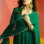 Emerald Green Georgette Suit Set - Image 2