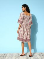 Indo Era Ethnic Motifs Print A-Line Dress - Image 5