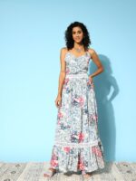 Indo Era Floral Print A-Line Maxi Dress - Image 3