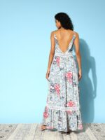 Indo Era Floral Print A-Line Maxi Dress - Image 5