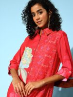 Indo Era Floral Print Shirt Midi Dress - Image 2