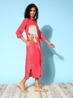 Indo Era Floral Print Shirt Midi Dress - Image 4