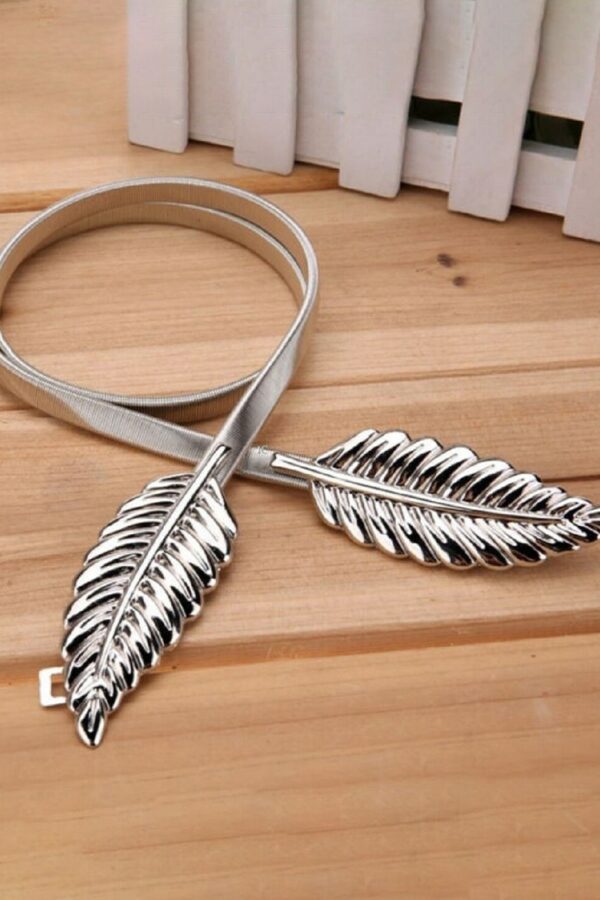 JENNA Women Silver Leaf Belt