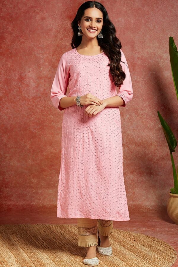 Libas Sequinned Embellished Straight Kurta