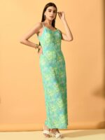 Myshka Abstract Printed Maxi Dress - Image 3