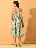 Myshka Floral Printed Sleeveless Fit & Flare Midi Dress - Image 4