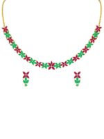 Peora Gold-Plated CZ-Studded Necklace & Earrings - Image 3