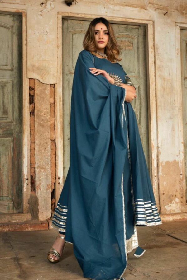BERRY SPARY COTTON BLUE ANARKALI