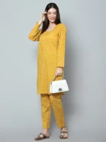 CHANDINI COTTON HAND BLOCK KURTA PANT SET - Image 2