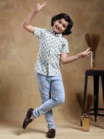 BACHPAN PARIKSHIT HAND BLOCK COTTON SHIRT