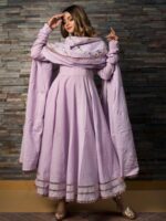 SWEET PEA LAVENDER PURE COTTON ANARKALI SET