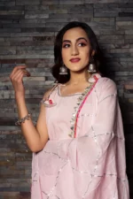 GOTTA JAAL PINK COTTON KURTA SHARARA SET - Image 2
