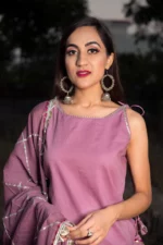 GOTTA JAAL PURPLE COTTON SHARARA SET - Image 3