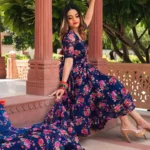 MANJARI ORGANZA PHOOL JAAL ANARKALI SET - Image 3