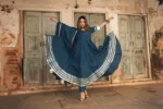 BERRY SPARY COTTON BLUE ANARKALI - Image 4