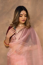 PEACH BLOSSOM ORGANZA SAREE - Image 5