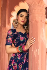MANJARI ORGANZA PHOOL JAAL ANARKALI SET - Image 5
