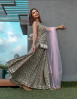 HAND BLOCK PRINT COTTON KURTA SKIRT SET - Image 6