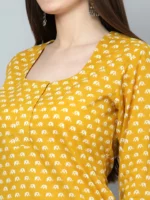 CHANDINI COTTON HAND BLOCK KURTA PANT SET - Image 7