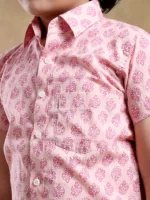 BACHPAN SHUBH GULABI COTTON HAND BLOCK SHIRT - Image 6