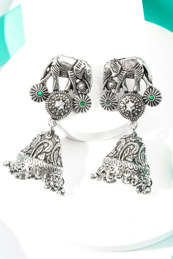 Priyaasi Silver-Plated Contemporary Jhumkas