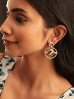 Rubans Gold-Plated Circular Drop Earrings - Image 2
