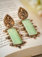 Rubans Gold-Plated Geometric Drop Earrings