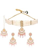Rubans Gold Plated Kundan Studded & Beaded Jewellery Set - Image 2