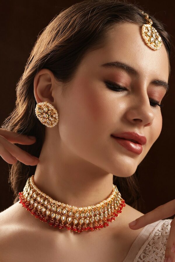 Rubans Kundan-Studded & Beaded Jewellery Set