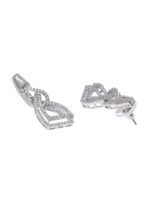 Rubans Rhodium-Plated CZ Studded Necklace & Earrings - Image 4