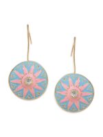 Rubans Rhodium-Plated Circular Drop Earrings - Image 3