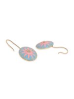 Rubans Rhodium-Plated Circular Drop Earrings - Image 4