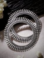 Rubans Set of 2 Vintage Oxidized Silver Plated Bangles - Image 2
