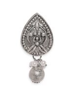 Rubans Silver-Plated Oxidized Classic Drop Earrings - Image 4
