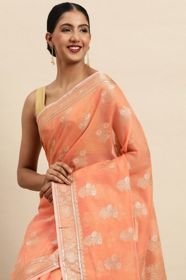 SANGAM PRINTS Floral Design Cotton Saree