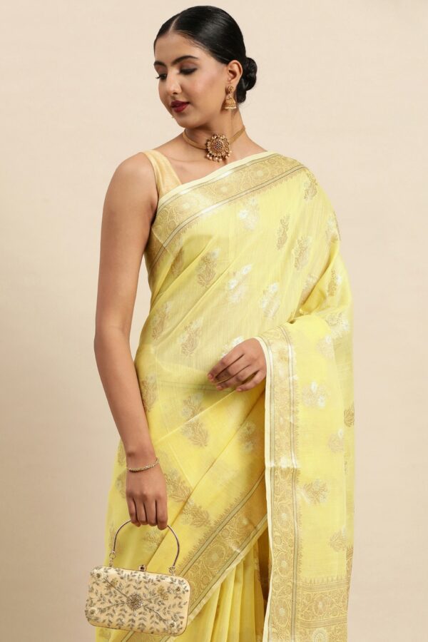 SANGAM PRINTS Floral Design Cotton Saree