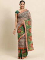 SANGAM PRINTS Floral Embroidered Silk Blend Kota Saree - Image 2