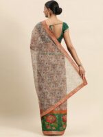 SANGAM PRINTS Floral Embroidered Silk Blend Kota Saree - Image 3