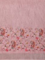 SANGAM PRINTS Mauve Floral Woven Design Linen Blend Saree - Image 4