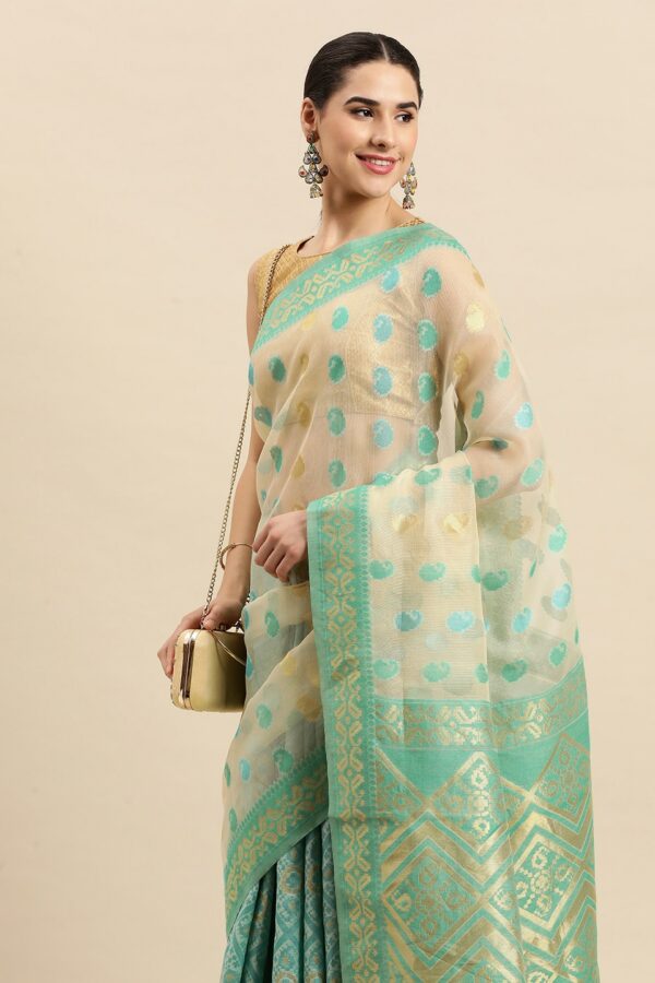 SANGAM PRINTS Paisley Zari Banarasi Pure Silk Jacquard Saree