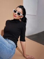 SASSAFRAS BASICS Ribbed Shirt Collar Cotton Top - Image 6
