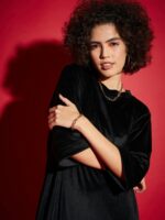 SASSAFRAS Black Tie Up Hem Sheath Dress - Image 2