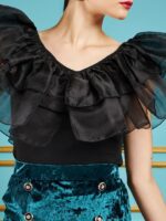 SASSAFRAS Black V-Neck Top - Image 2
