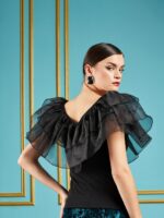 SASSAFRAS Black V-Neck Top - Image 4