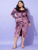 SASSAFRAS Curve Plus Size Bodycon Midi Dress